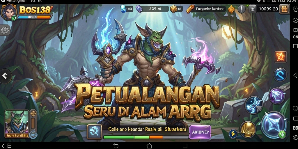 Screenshot gameplay menunjukkan pertempuran epik dalam dunia ARPG.