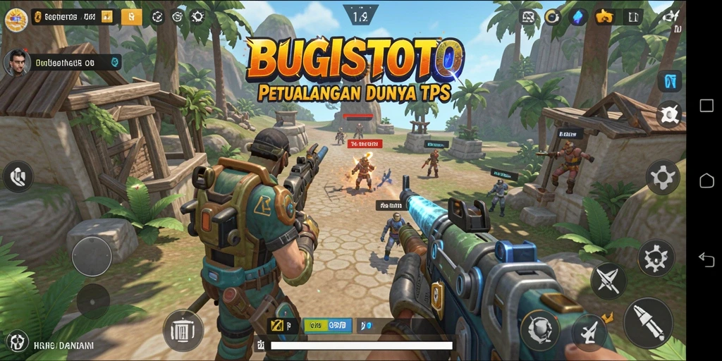 Tampilan gameplay mendebarkan di dunia TPS BUGISTOTO.