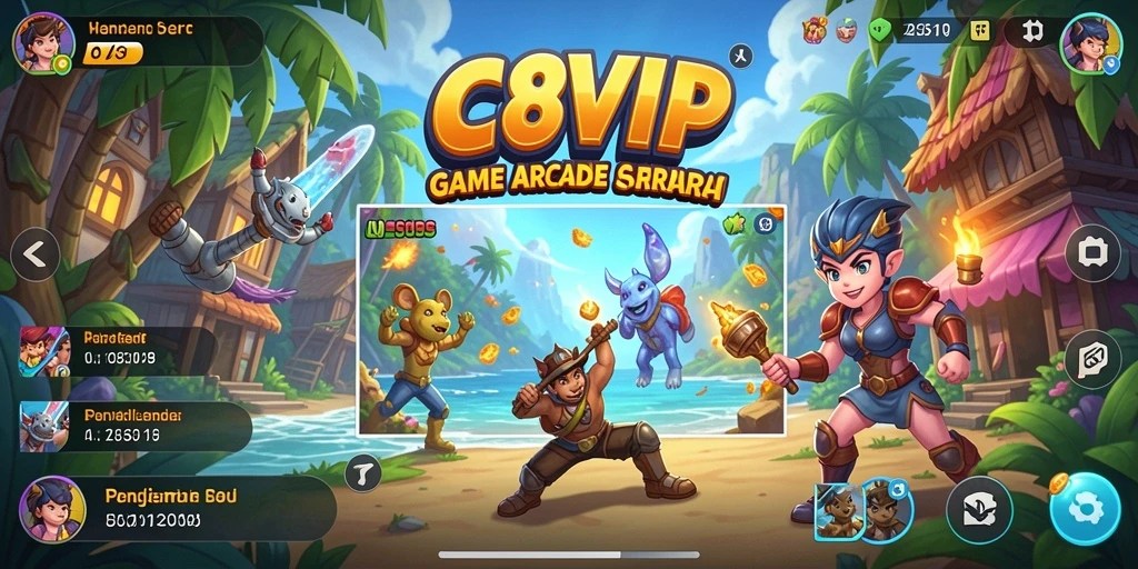 Tangkapan layar menunjukkan gameplay seru dari C8VIP di level yang menantang.