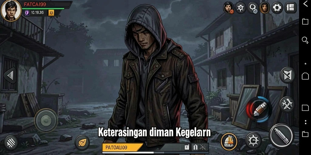 Screenshot menunjukkan suasana gameplay yang mencekam dan menyeramkan.