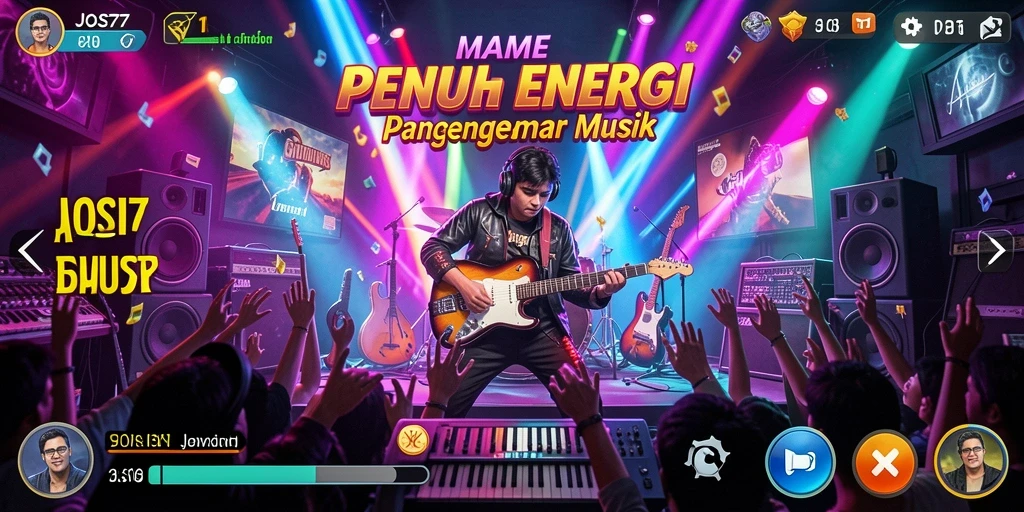 Tampilan gameplay menarik dari JOS77 dengan berbagai mode permainan musik.