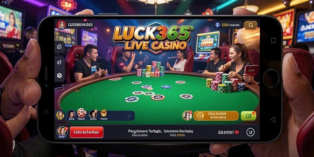 Tampilan utama LUCK365 dengan dealer langsung dan permainan mendebarkan.