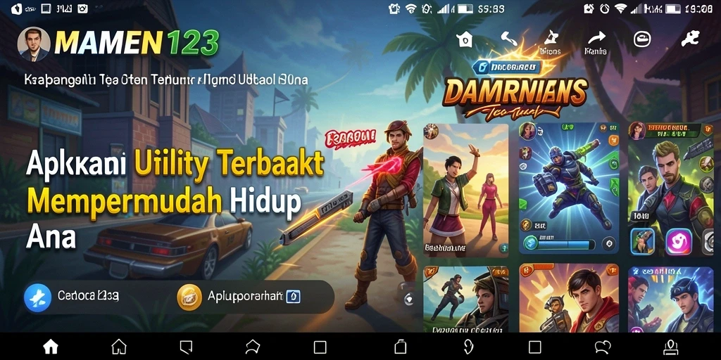 Screenshot MAMEN123 menampilkan antarmuka aplikasi Utility yang bersih dan intuitif.