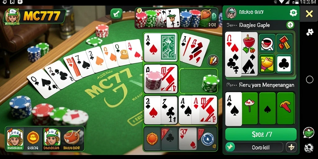 Tampilan gameplay Gaple yang seru dan interaktif dari MC777.
