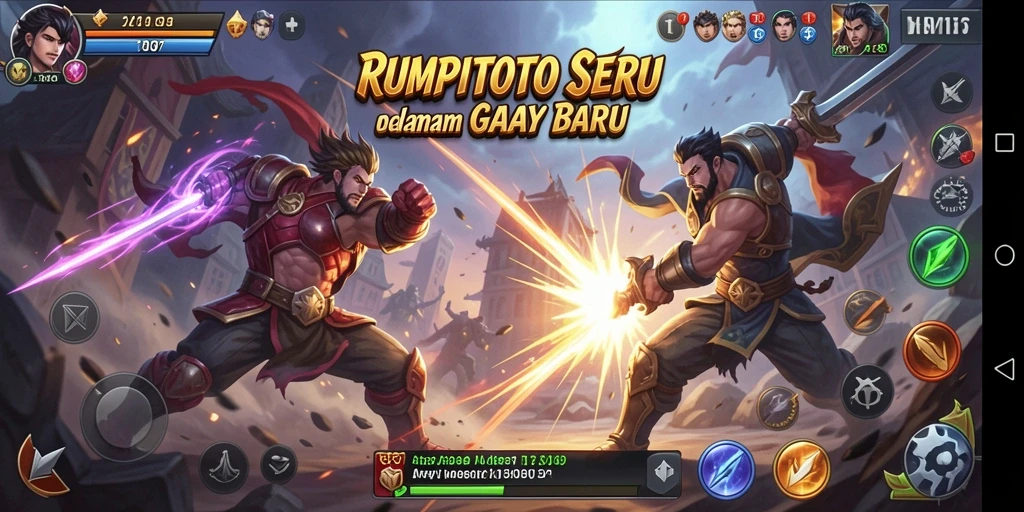Gameplay seru RUMPITOTO menampilkan pertarungan spektakuler.
