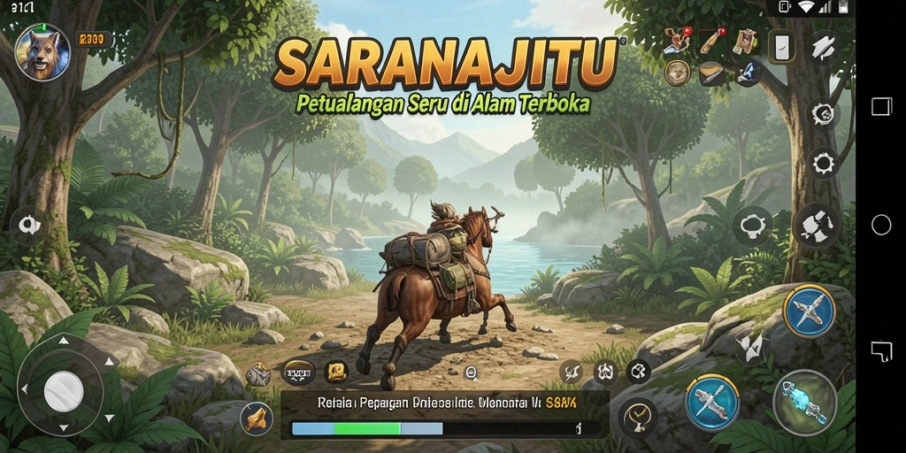 Tampilan gameplay yang menakjubkan dari SARANAJITU dengan eksplorasi yang seru.