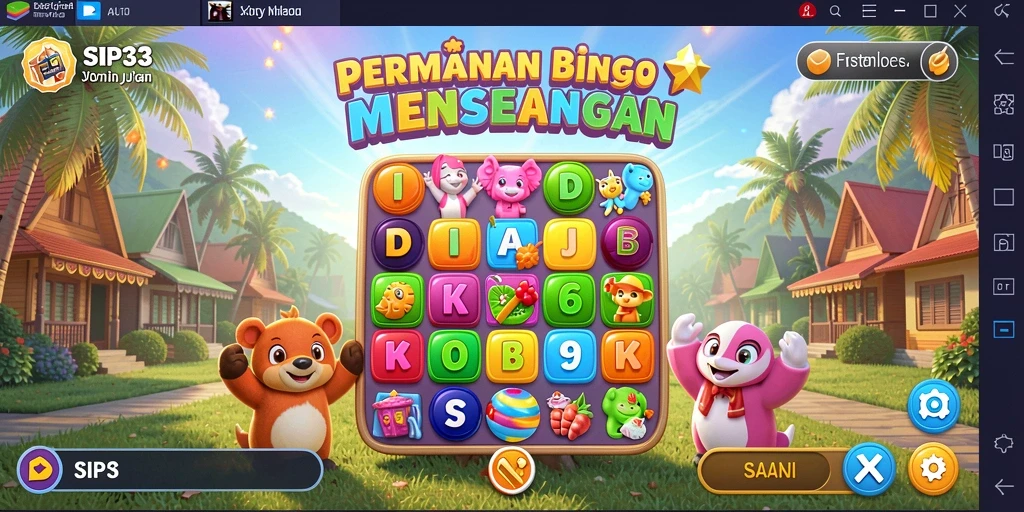 Screenshot SIP33 menampilkan gameplay Bingo yang seru dan interaktif.