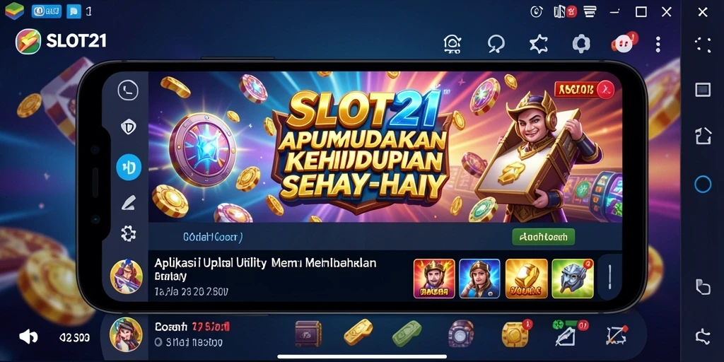 Tampilan antarmuka pengguna aplikasi SLOT21 yang intuitif dan bersih.