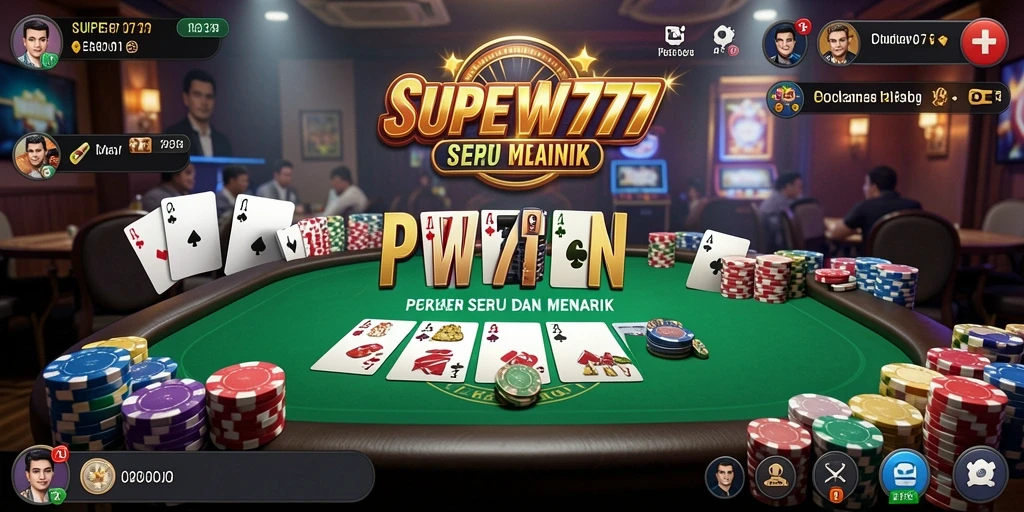 Tampilan menarik dari gameplay poker di SUPERWIN777 dengan berbagai fitur yang mengasyikkan.
