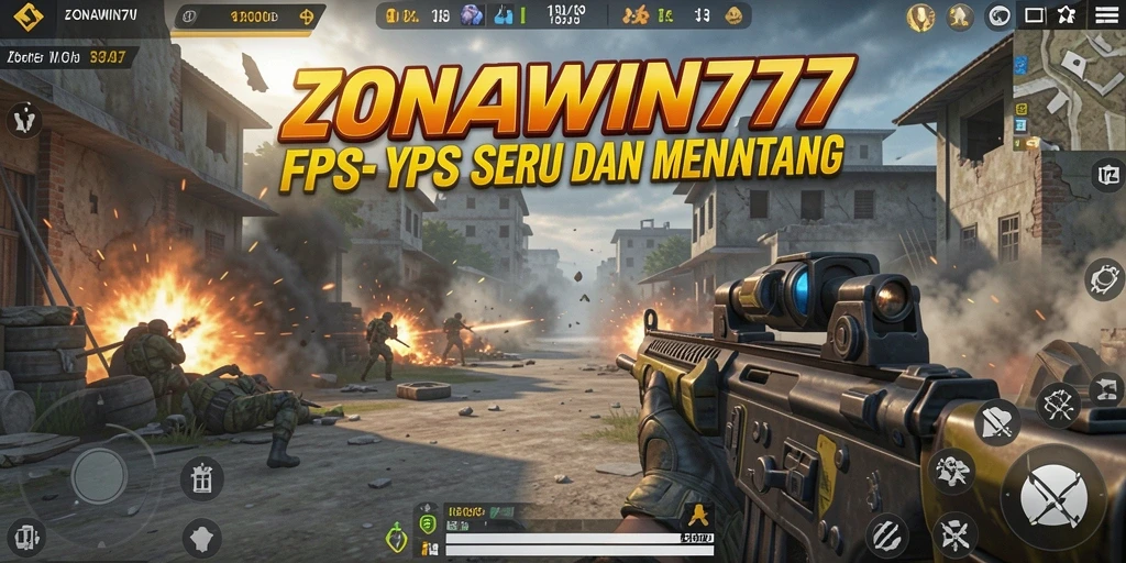 Screenshot gameplay ZONAWIN777 menampilkan aksi seru dalam pertempuran FPS.